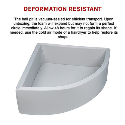 Corner Ball Pit Playpen Enclosure – Safe Grey Play Area for Babies and Toddlers, Indoor or Outdoor