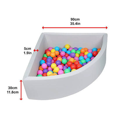 Corner Ball Pit Playpen Enclosure – Safe Grey Play Area for Babies and Toddlers, Indoor or Outdoor