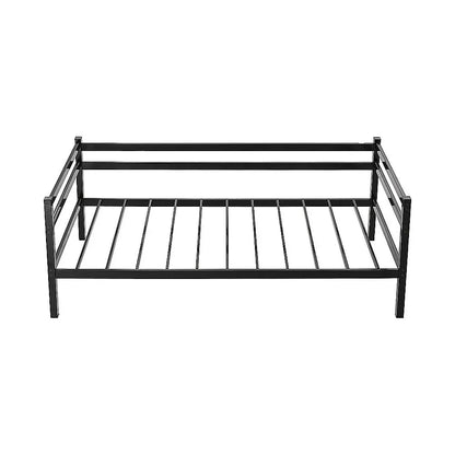 Single Daybed Metal Frame Sofa Premium Black Day Bed Steel Support - Mekamart Australia