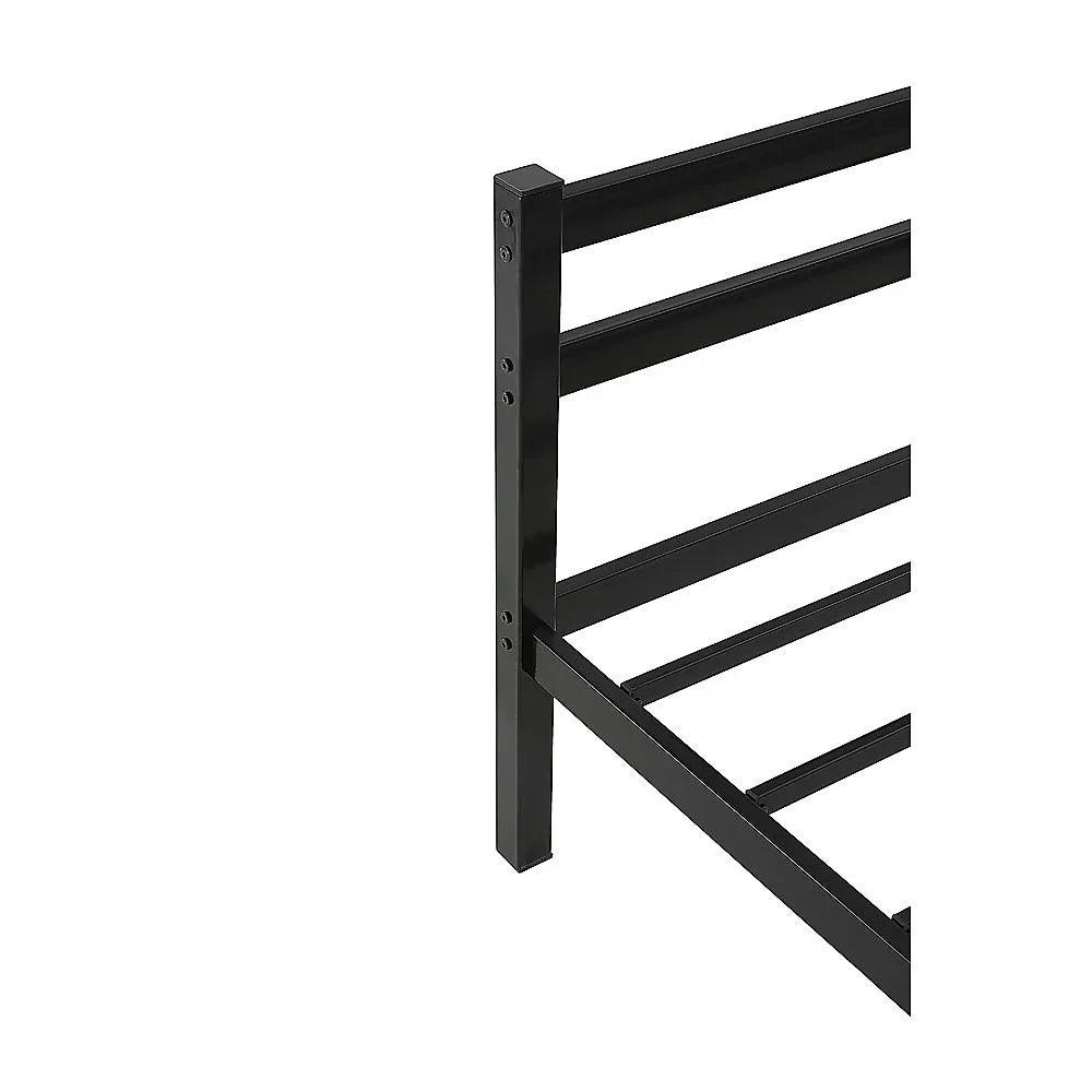 Single Daybed Metal Frame Sofa Premium Black Day Bed Steel Support - Mekamart Australia