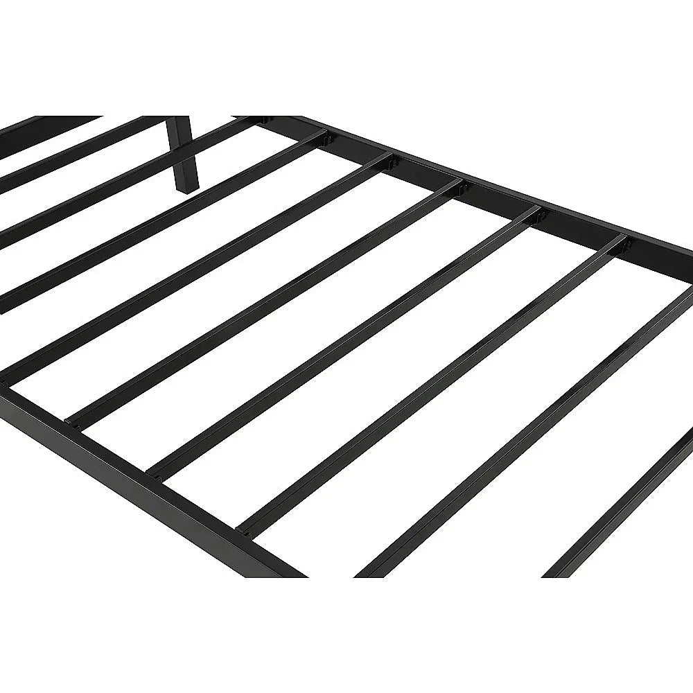 Single Daybed Metal Frame Sofa Premium Black Day Bed Steel Support - Mekamart Australia