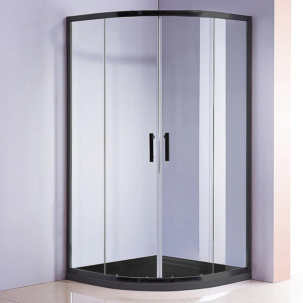 100x100cm Rounded Curved Shower Base in Black