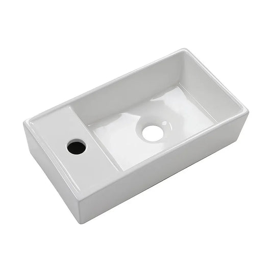 Small Compact Bathroom Cloakroom Hand Wash Basin Sink Ceramic Wall Hung - Mekamart Australia