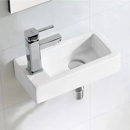 Small Compact Bathroom Cloakroom Hand Wash Basin Sink Ceramic Wall Hung - Mekamart Australia
