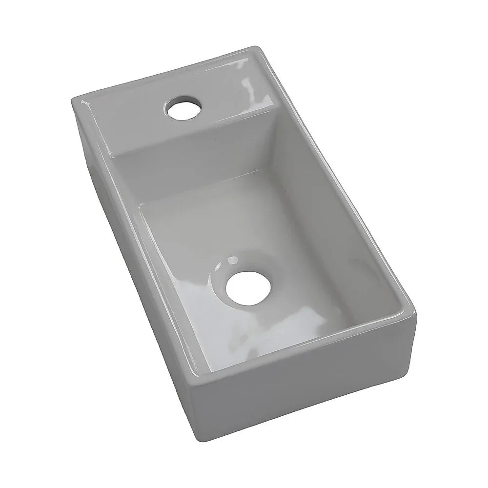 Small Compact Bathroom Cloakroom Hand Wash Basin Sink Ceramic Wall Hung - Mekamart Australia