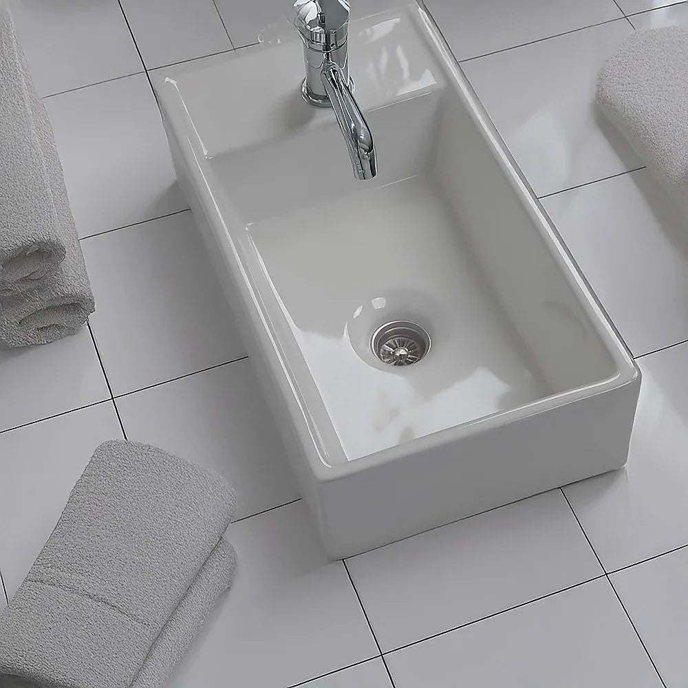 Small Compact Bathroom Cloakroom Hand Wash Basin Sink Ceramic Wall Hung - Mekamart Australia