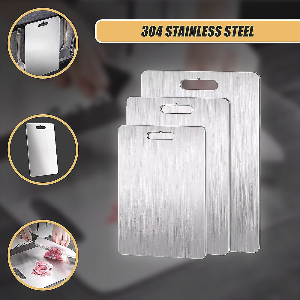 3 x 304SS Cutting Chopping Board Stainless Steel