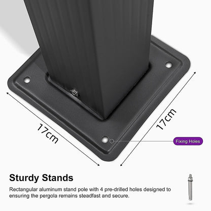3x4M Aluminium Pergola Marquee with Retractable Roof – Garden Canopy