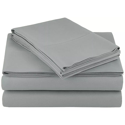 Double Bed Sheet Set – 1800 Series Microfiber, Deep Pocket, Soft & Breathable, Grey