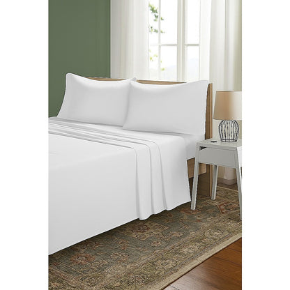 Double Bed Sheet Set – 1800 Series Microfiber, Deep Pocket, Soft & Breathable, White