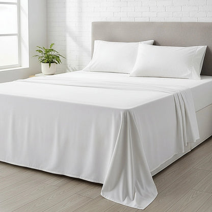 King Bed Sheet Set – 1800 Series Microfiber, Deep Pocket, Soft & Breathable, White