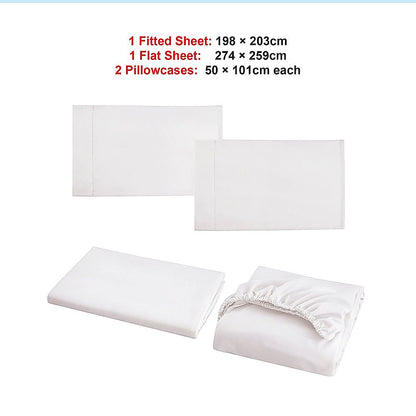 King Bed Sheet Set – 1800 Series Microfiber, Deep Pocket, Soft & Breathable, White