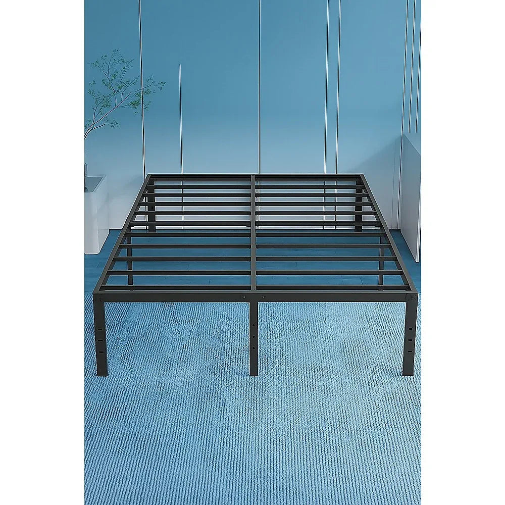 Queen Metal Bed Frame 45cm High – Full Steel Base Platform - Mekamart Australia