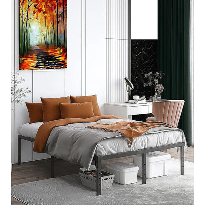 Queen Metal Bed Frame 45cm High – Full Steel Base Platform - Mekamart Australia