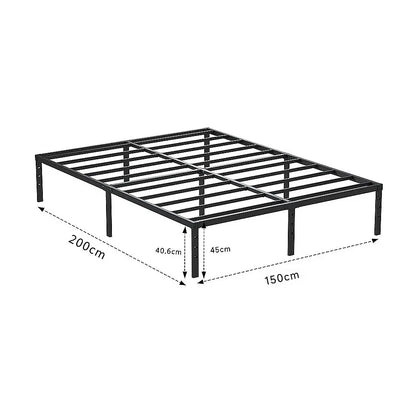 Queen Metal Bed Frame 45cm High – Full Steel Base Platform - Mekamart Australia