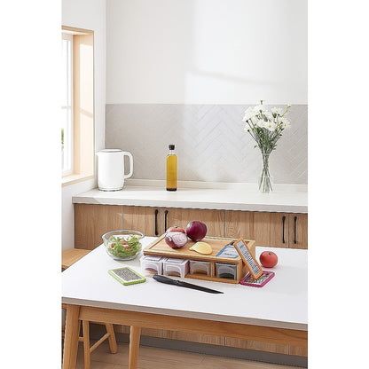 Bamboo Cutting Board Set with Graters & Containers – Food Prep Station
