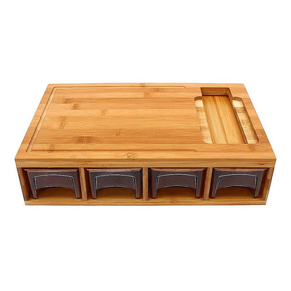 Bamboo Cutting Board Set with Graters & Containers – Food Prep Station