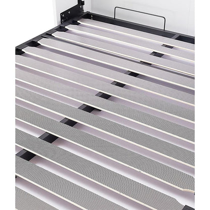 Double Wall Bed in White Gloss – Space Saving Murphy Bed Kit with Silver Door Handle - Mekamart Australia