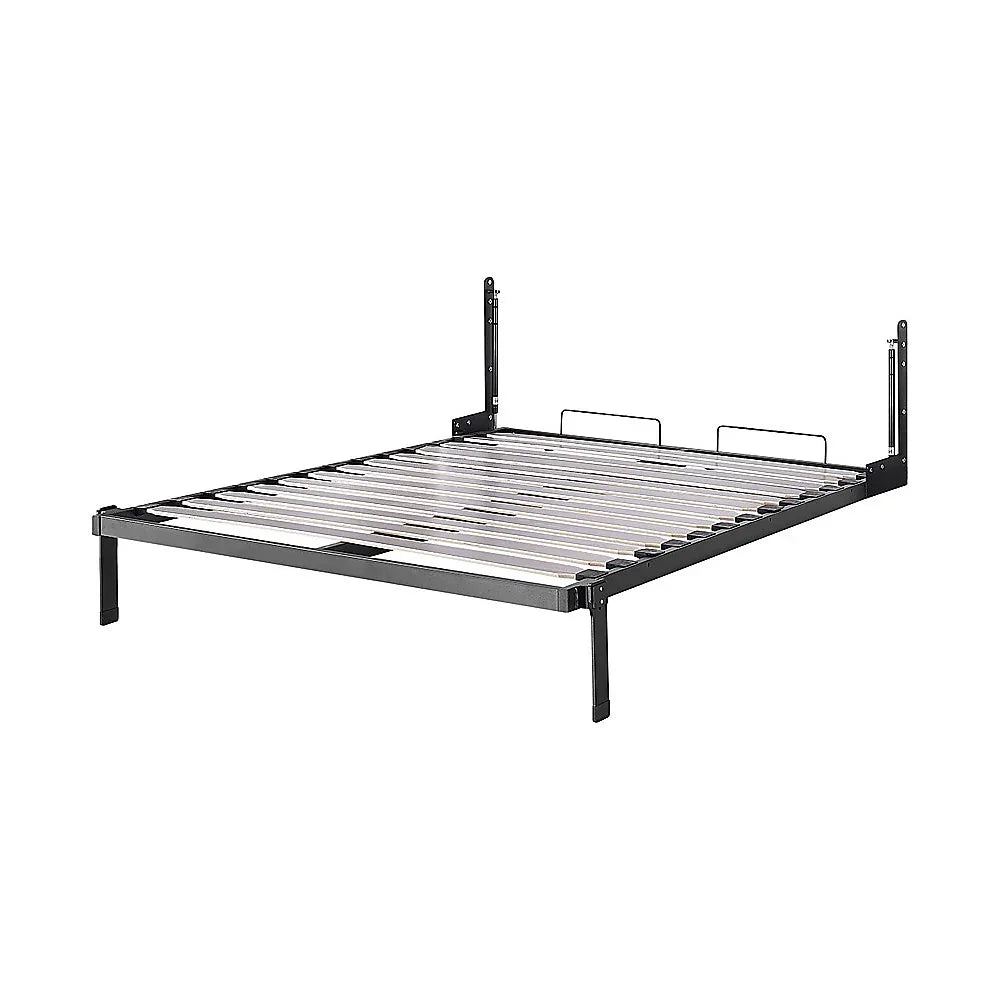 Double Wall Bed in White Gloss – Space Saving Murphy Bed Kit with Silver Door Handle - Mekamart Australia