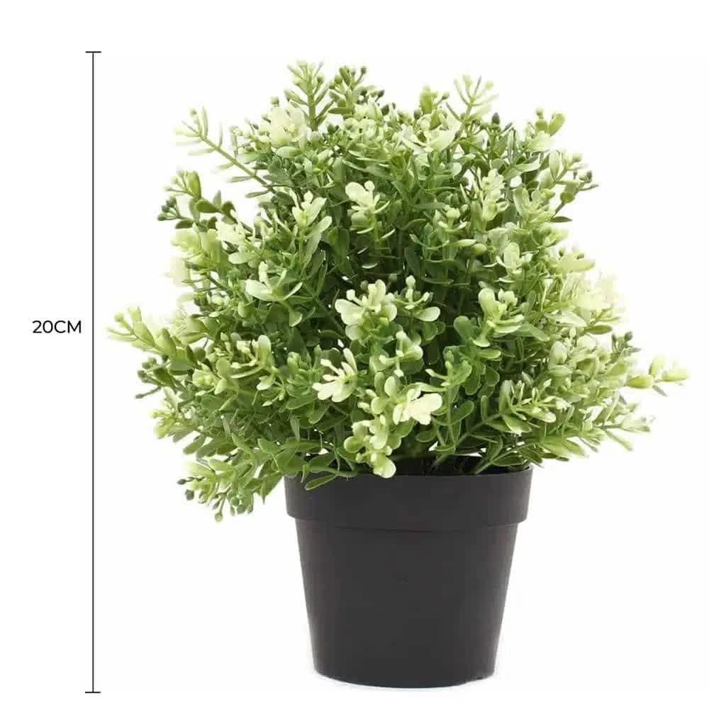 Small Potted Artificial White Jade Plant UV Resistant 20cm - Mekamart Australia
