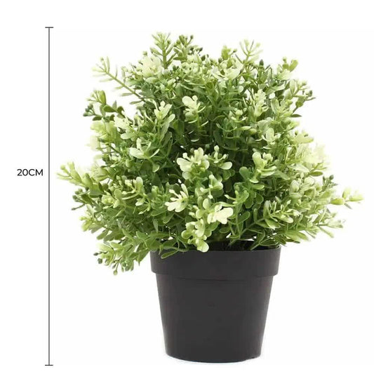 Small Potted Artificial White Jade Plant UV Resistant 20cm - Mekamart Australia