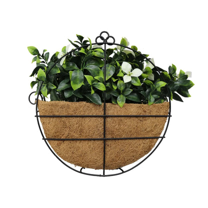 Artificial Wall Basket - Flowering White Jasmine Basket 20cm x 35cm Long UV Resistant - Mekamart Australia