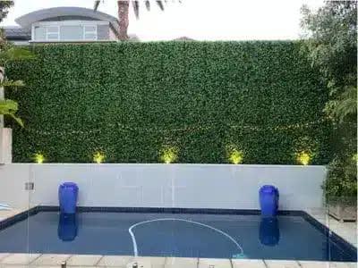 Premium Faux Hydrangea with Glass Vase (Artificial Flowering Blue Hydrangea) 23cm - Mekamart Australia