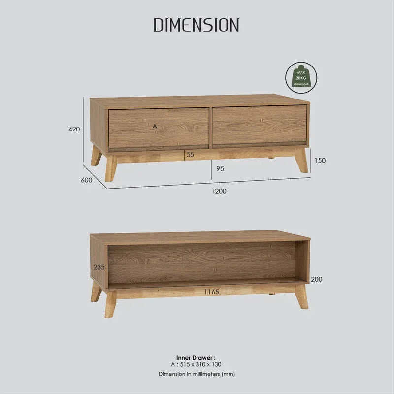 Hirado Coffee Table - Cocoa - Mekamart Australia