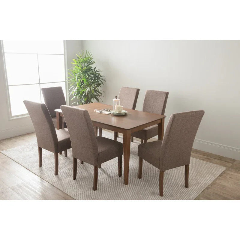 ALLEGRO Dining Table + 6x MESI Dining Chair - 7 Piece Dining Set - Cocoa - Mekamart Australia