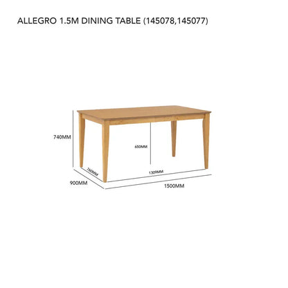 ALLEGRO Dining Table + 4x MESI Dining Chair + MESI Bench - 6 Piece Dining Set - Natural - Mekamart Australia