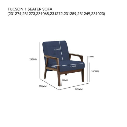 Tucson 1 Seater Sofa Armchair - Mekamart Australia
