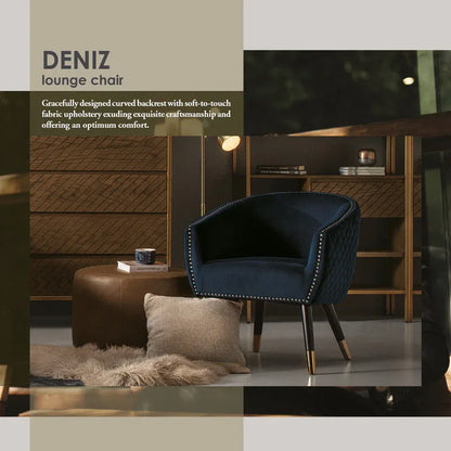 Deniz Lounge Chair Tub Chair Accent Armchair - Blue - Mekamart Australia
