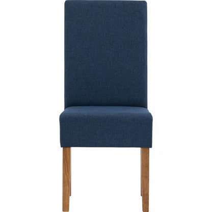 Mesi Dining Chair x2 - Natural Colour Legs Blue Colour Challis Fabric Upholstery - Mekamart Australia