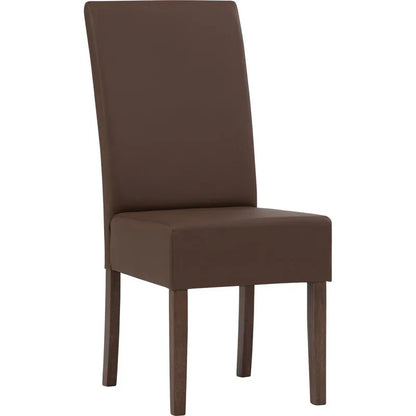 Mesi Dining Chair x2 - Cocoa Legs Mocha Colour Vinyl Upholstery - Mekamart Australia