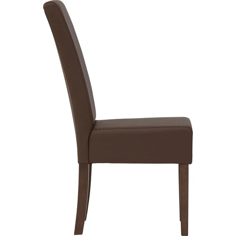 Mesi Dining Chair x2 - Cocoa Legs Mocha Colour Vinyl Upholstery - Mekamart Australia
