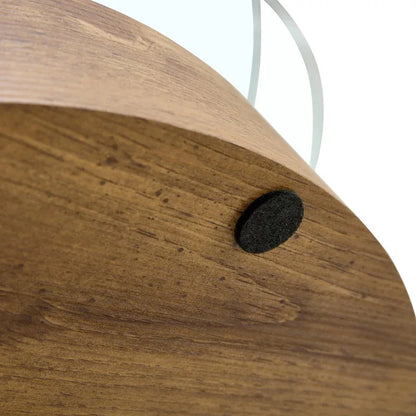 'MINORI' Double Layer Clear Tempered Glass Dark Wood Grain Coffee Table