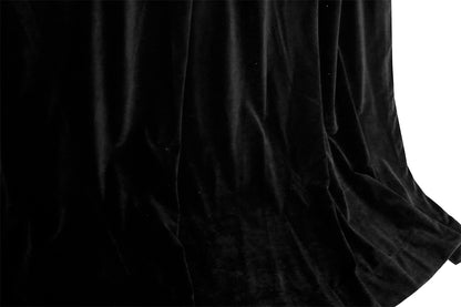 Large Thick Faux Mink Velvet Curtains Blockout 550x 230cm+Hook Pinch Pleat Black