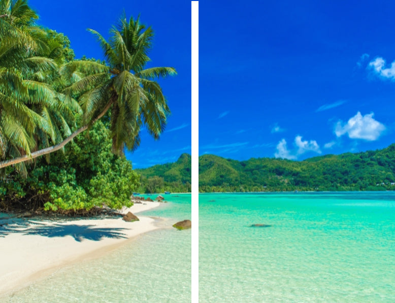 Sea View 3D Printing Blockout Curtains 2x127x160cm PINCH PLEAT Fabric Seascape