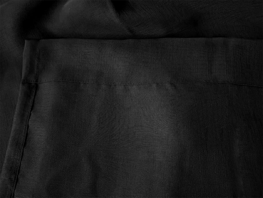 2 Long drop Sheer Voile Curtains 590cm wide 270cm Drop +Hooks Pinch Pleat  Black