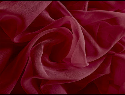 2 Long Drop Sheer Voile Curtains 590cm wide 270cm Drop Pinch Pleat + Hooks Wine