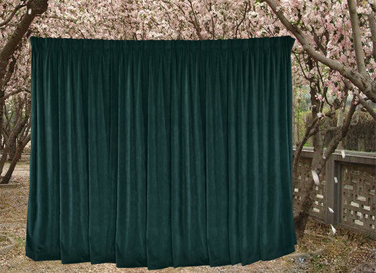 Large Thick Faux Mink Velvet Curtains 540x 230cm+30 Hooks Pinch Pleat, Green,New