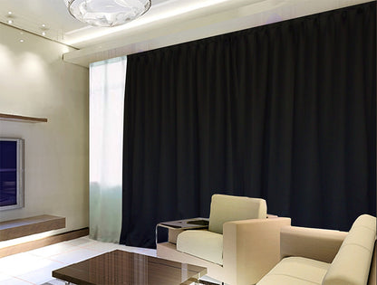 100% Blockout Curtain 270x230cm PINCH PLEAT Blackout High Level Fabric Black
