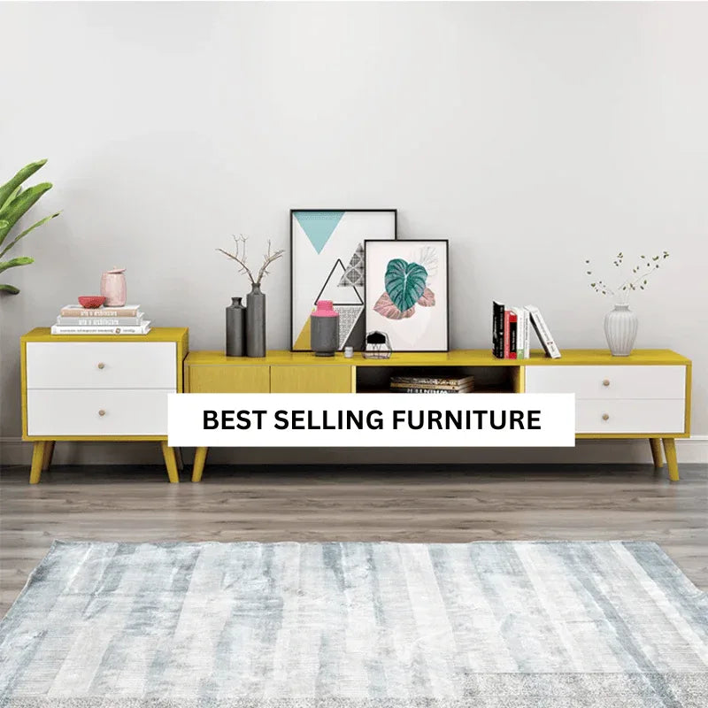 NNECN Modern TV Stand Side table & Coffee Table package for Living Room