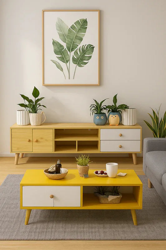 NNECN Modern Living Room TV Stand Table Set - Mekamart Australia