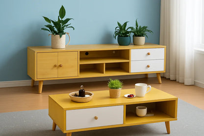 NNECN Modern Living Room TV Stand Table Set - Mekamart Australia