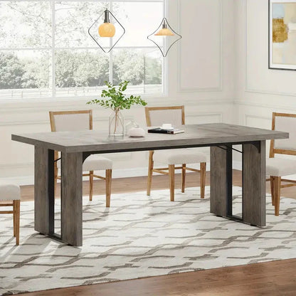NNETMLT Rustic Rectangular Dining Table - Mekamart Australia