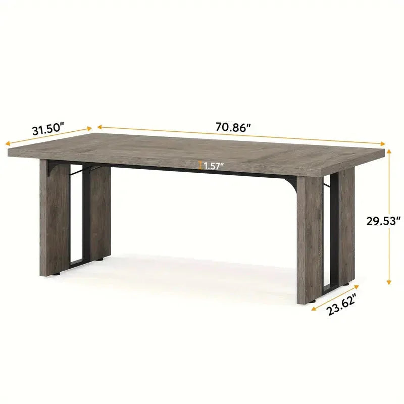 NNETMLT Rustic Rectangular Dining Table - Mekamart Australia