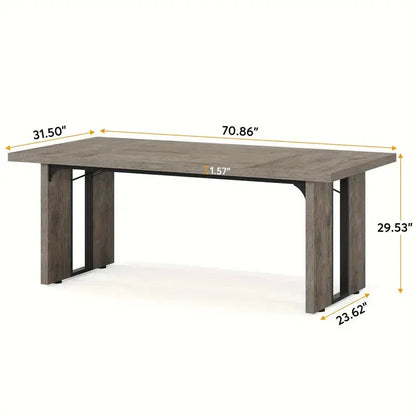 NNETMLT Rustic Rectangular Dining Table - Mekamart Australia