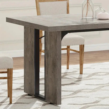 NNETMLT Rustic Rectangular Dining Table - Mekamart Australia