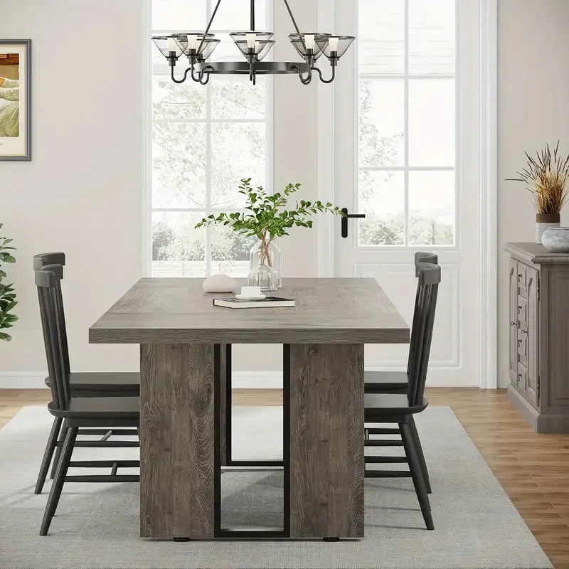 NNETMLT Rustic Rectangular Dining Table - Mekamart Australia